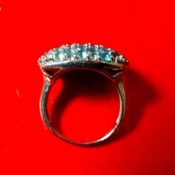 -GORGEOUS BLUE TOPAZ STONES RING!!!NEW!!! - Picture 2 of 9